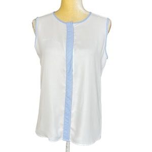 Tommy Hilfiger Gray and Blue Hide Button Down blouse Sz SP